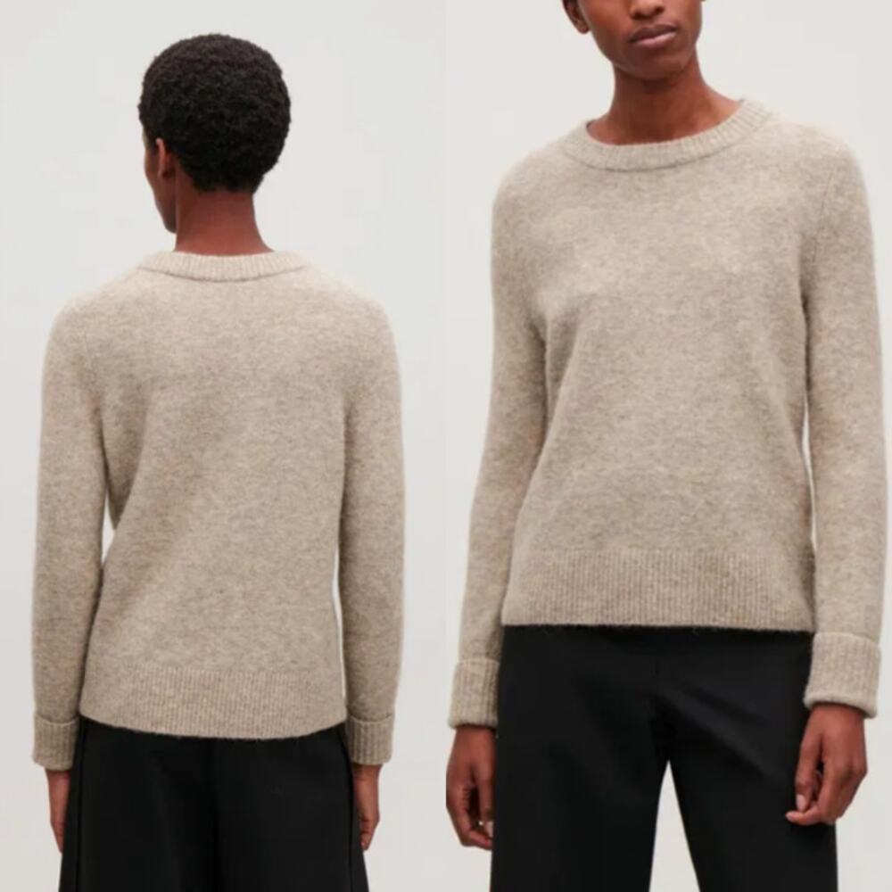 COS Alpaca and Wool Jumper XS Preppy Minimalist Cozy Neutral